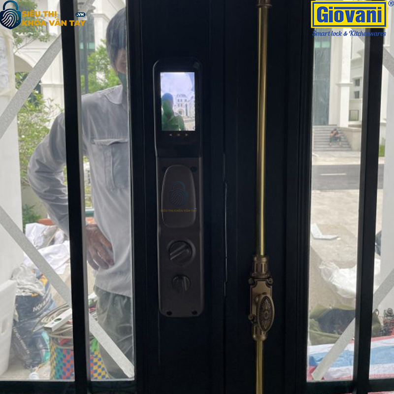 Khóa vân tay Giovani GLS-G515G màu xám, an toàn và tiện lợi cho cửa gỗ, dễ dàng lắp đặt