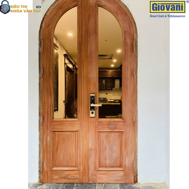 Khóa vân tay Giovani GSL-118C87GG màu vàng cho cửa gỗ hiện đại