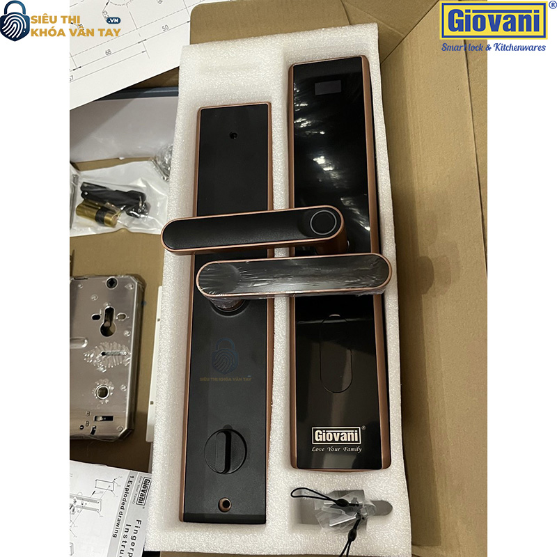 Khóa vân tay Giovani cửa gỗ GSL-630G màu đồng