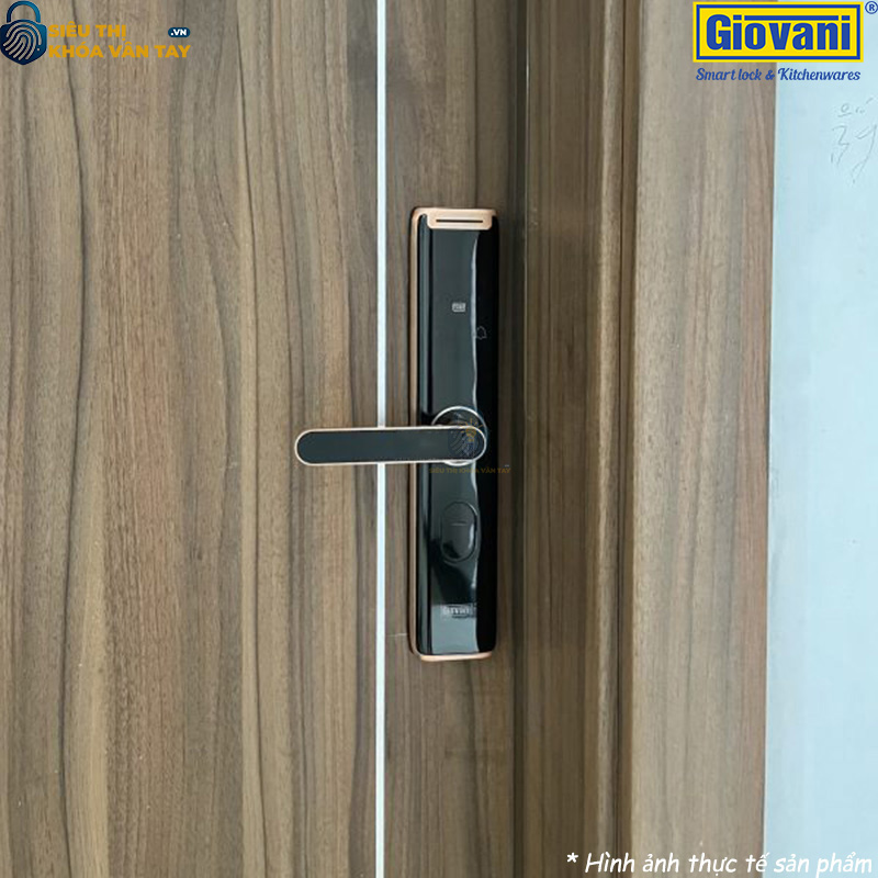 Khóa vân tay Giovani cửa gỗ GSL-A3BR màu đen hồng