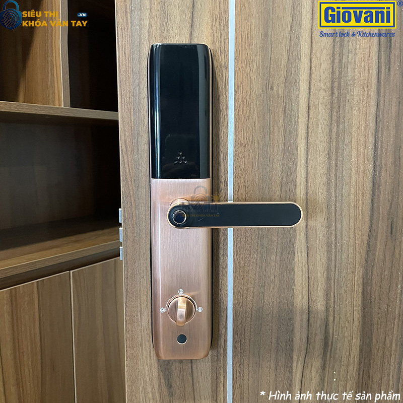 Khóa vân tay Giovani cửa gỗ GSL-A3BR màu đen hồng