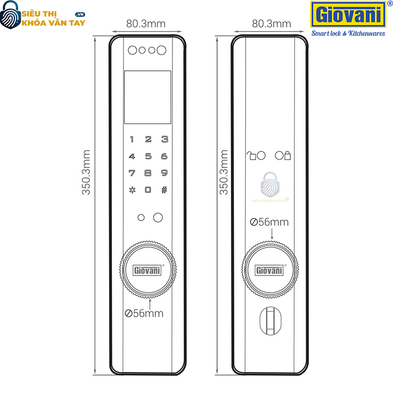 Khóa vân tay GSL-A9S, giải pháp an ninh tối ưu cho cửa gỗ, kiểu dáng sang trọng