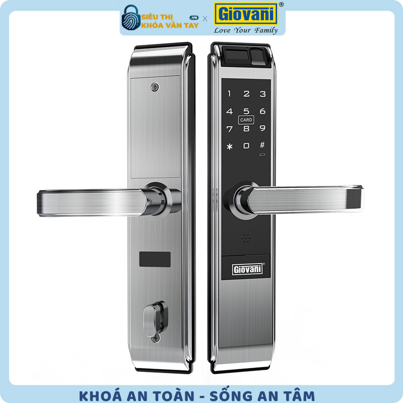 Khóa vân tay Giovani cửa gỗ GSL-C138F màu bạc