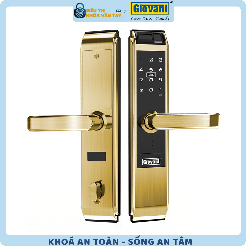 Khóa vân tay Giovani cửa gỗ GSL-C138FG màu vàng