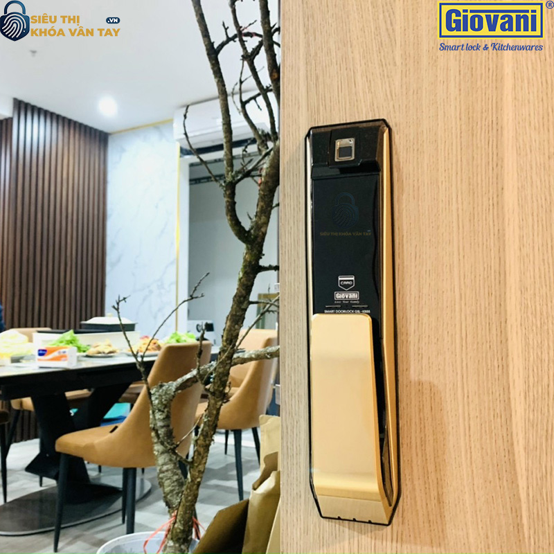 Khóa vân tay Giovani cửa gỗ GSL-K888BG màu đen vàng