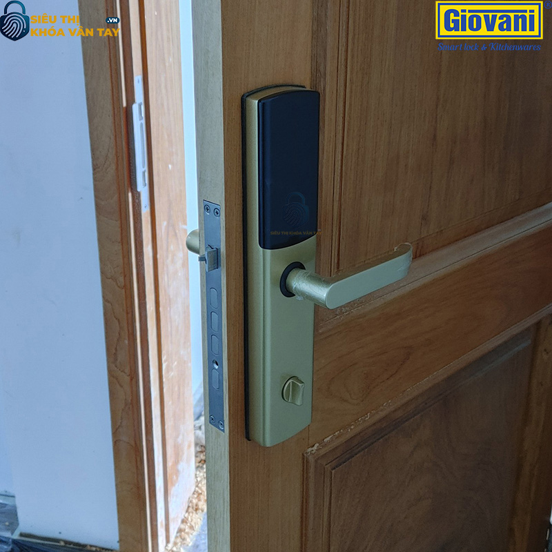 Khóa vân tay Giovani GSL-U801 màu vàng cho cửa gỗ cao cấp