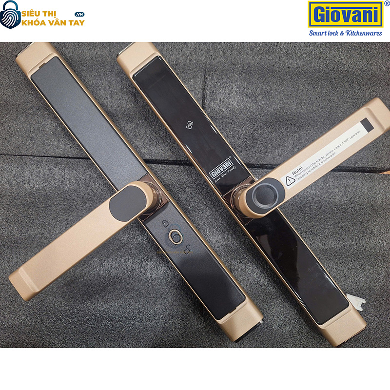 Khóa vân tay Giovani GSL-8801G màu vàng, giải pháp bảo mật tối ưu cho cửa nhôm, dễ dàng lắp đặt