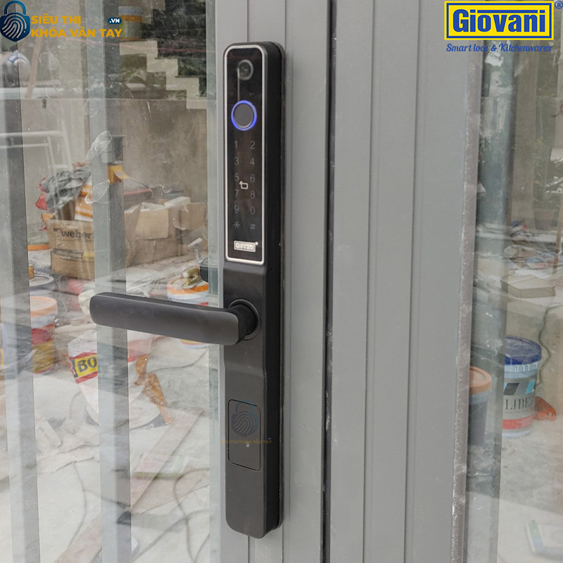 Khóa vân tay Giovani GSL-K276B màu đen, bảo vệ an toàn cho cửa nhôm, thiết kế tinh tế