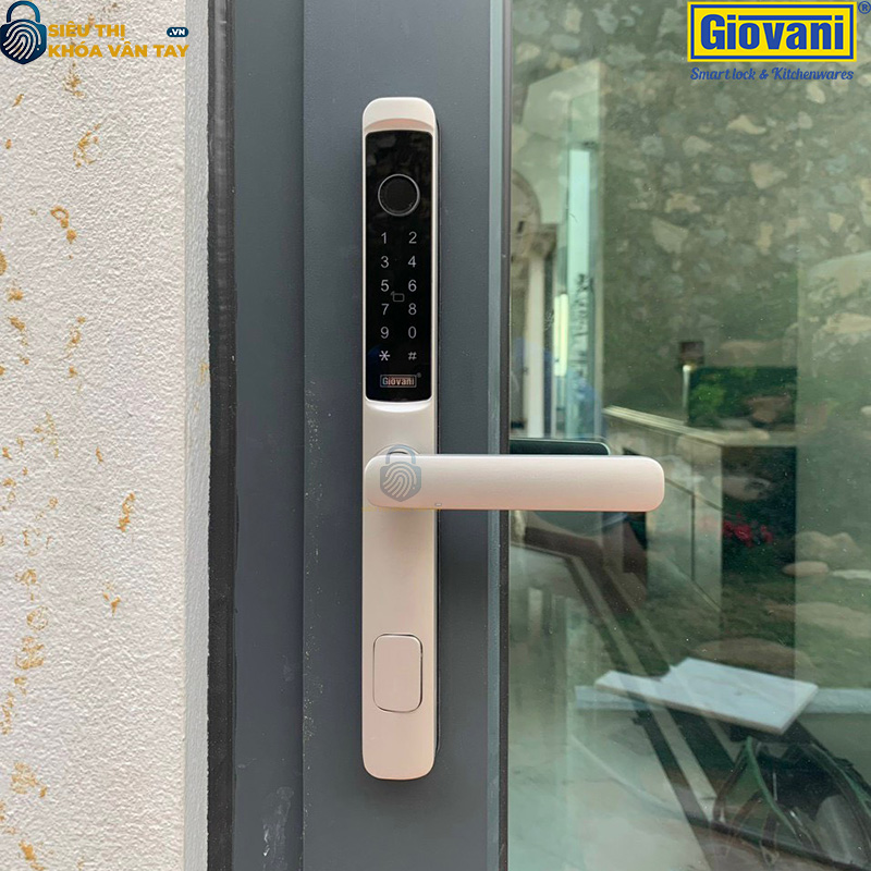 Khóa vân tay Giovani GSL-K511S màu bạc, giải pháp bảo mật tối ưu cho cửa nhôm, dễ dàng sử dụng