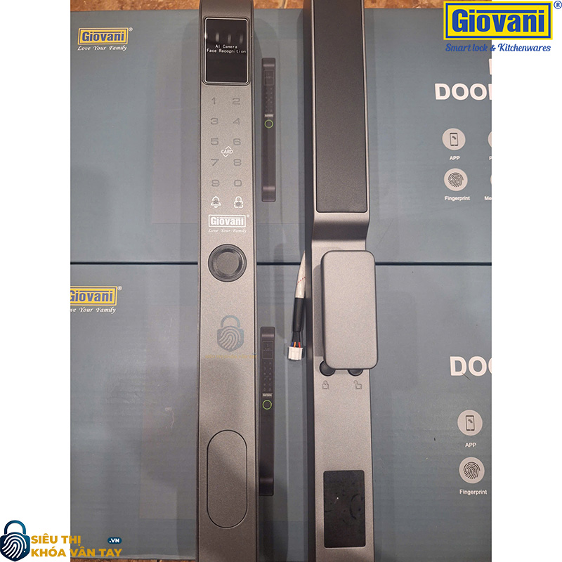 Khóa vân tay Giovani GSL-Z2FGR màu xám, giải pháp bảo mật tối ưu cho cửa nhôm, dễ dàng sử dụng