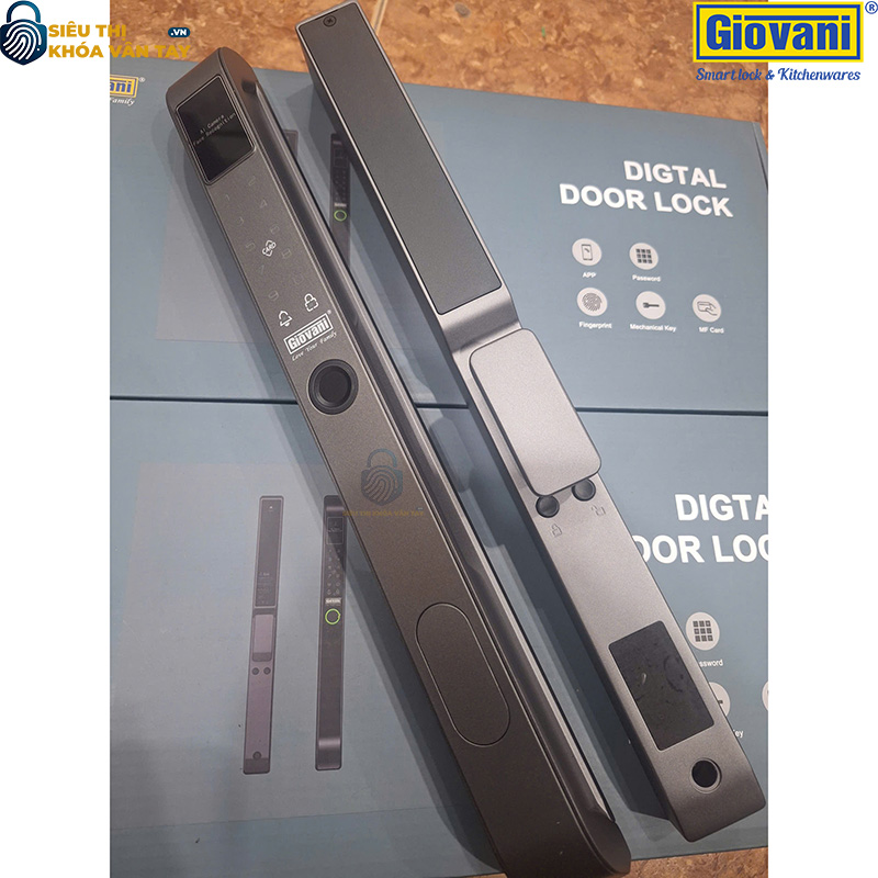 Khóa vân tay Giovani GSL-Z2FGR màu xám, giải pháp bảo mật tối ưu cho cửa nhôm, dễ dàng sử dụng