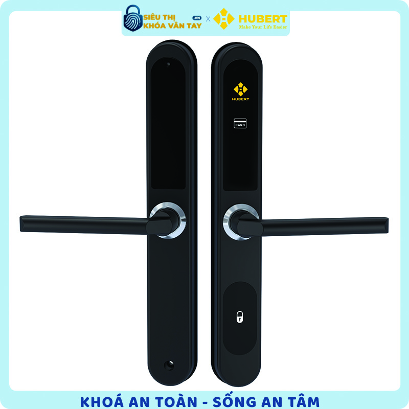 Khóa vân tay Hubert cửa khách sạn KSCN79 BLACK có thiết kế tối giản, hiện đại, phù hợp xu hướng nội thất cao cấp