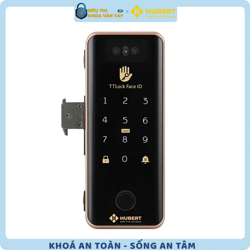 Khóa vân tay Hubert cửa kính CK79F BLACK mang lại sự an toàn tối ưu cho văn phòng và gia đình