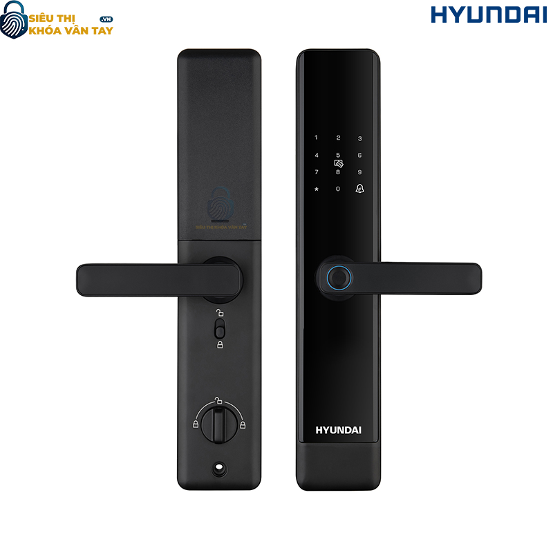 Khóa vân tay Hyundai HY-SL007 màu đen chống trộm cao cấp cho cửa gỗ
