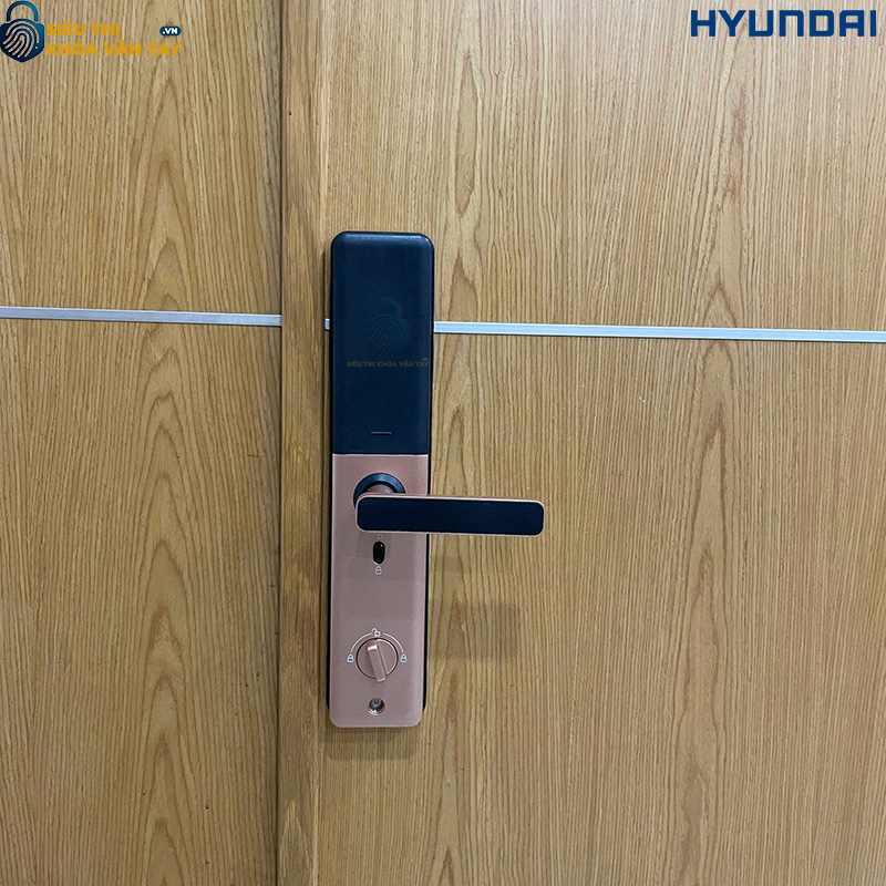 Smartlock Hyundai HY-SL007 Rose Gold cao cấp cho cửa gỗ hiện đại