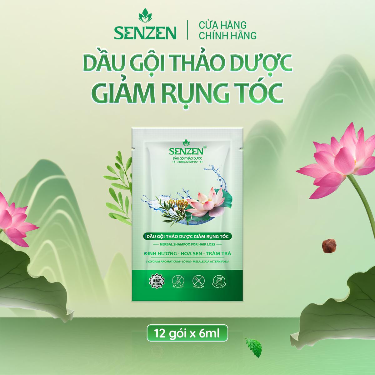 DẦU GỘI THẢO DƯỢC GIẢM RỤNG TÓC SENZEN 12 GÓI x 6ML