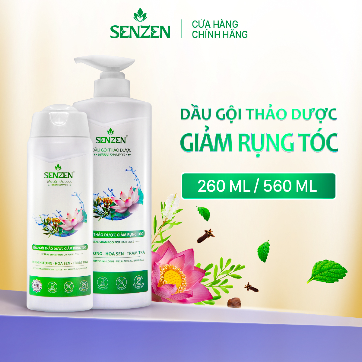 Mua 1 tặng 1 - Dầu Gội Thảo Dược Giảm Rụng SENZEN 560ML