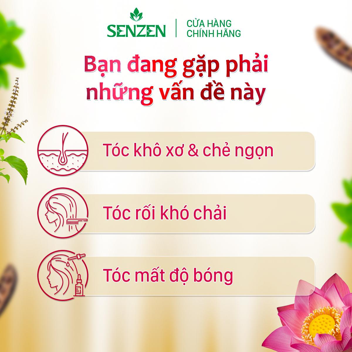 DẦU GỘI THẢO DƯỢC SUÔN MỀM BÓNG MƯỢT SENZEN 12 GÓI x 6ML