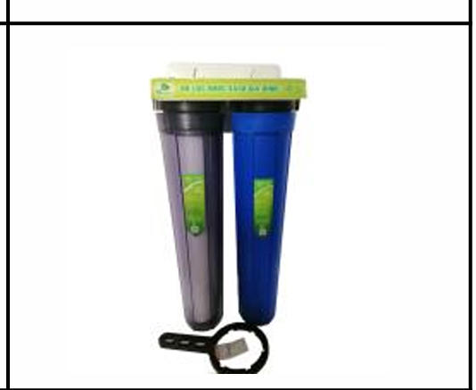 Bộ lọc đôi 20" ( bộ lọc sinh hoạt) 1 trong 1 xanh