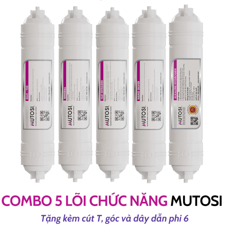 Combo 6 Lõi Lọc Nước Chức Năng Mutosi