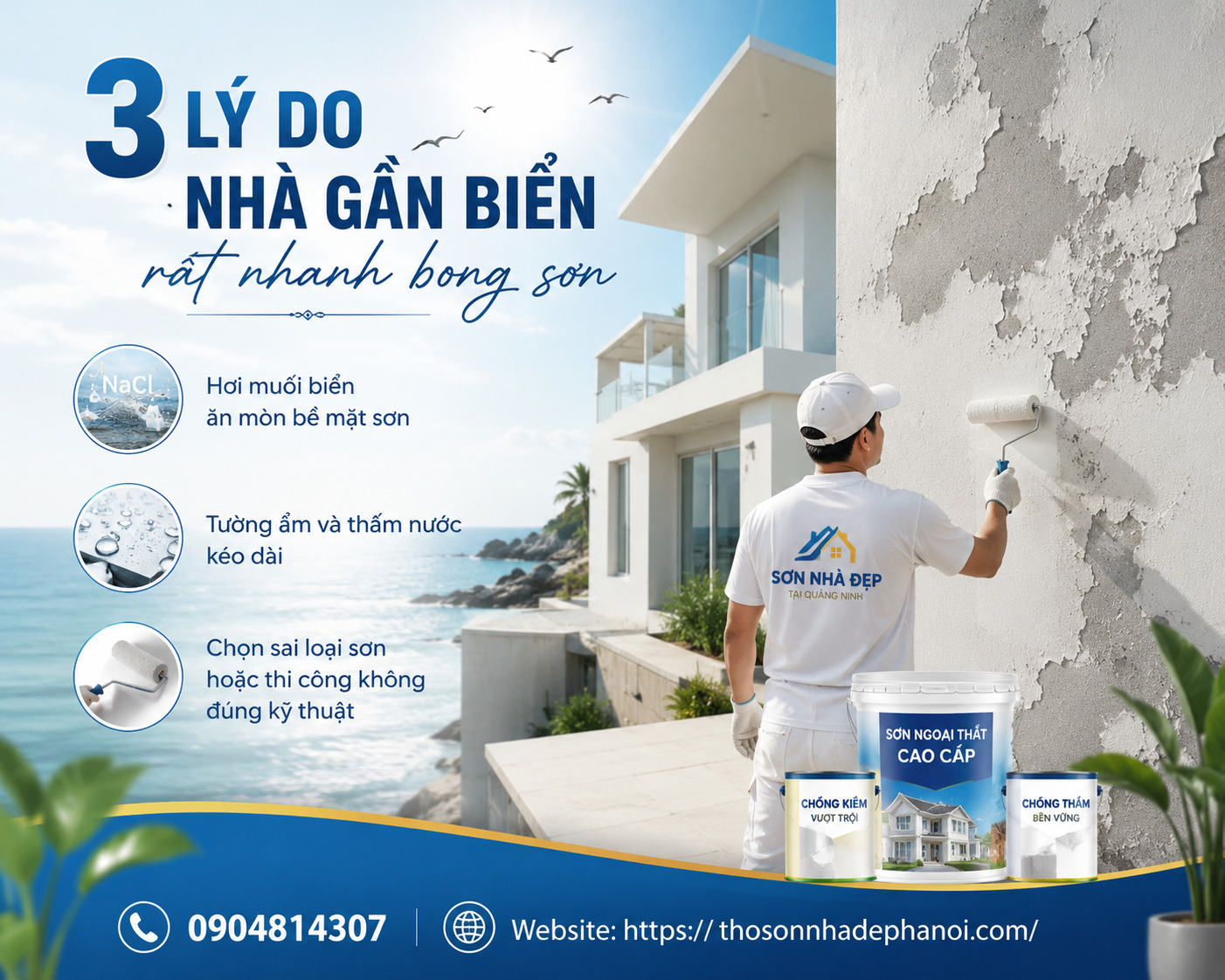 3 LÝ DO NHÀ GẦN BIỂN RẤT NHANH BONG SƠN