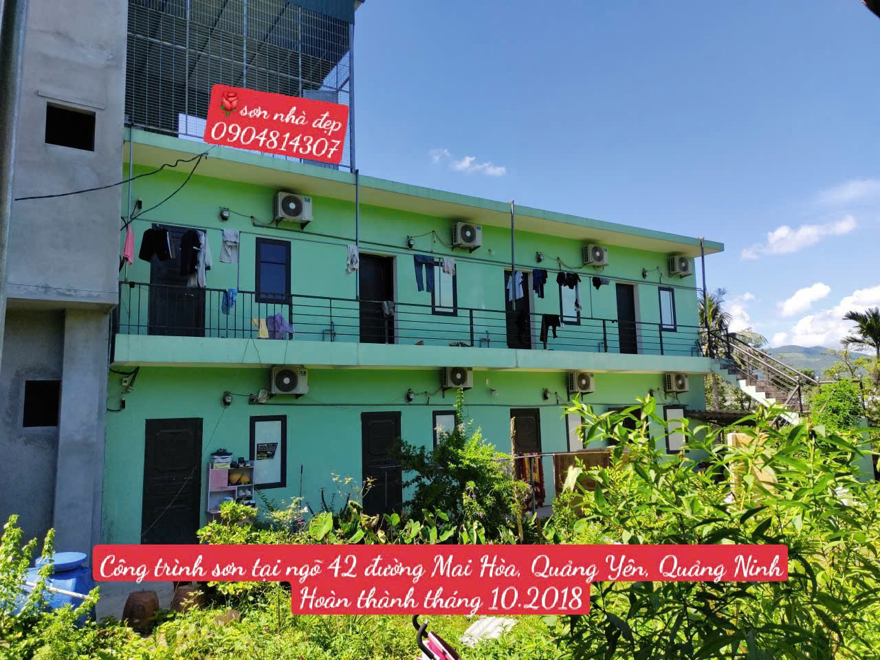 Công trình sơn nhà trọ tại ngõ 42 đường Mai Hòa, Quảng Yên – Sơn Nhà Đẹp Quảng Ninh