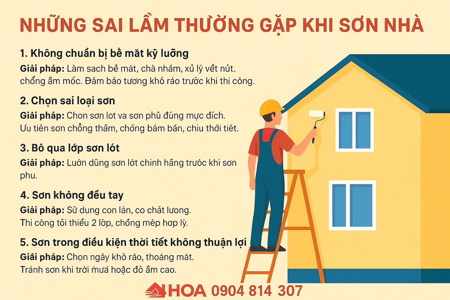NHỮNG SAI LẦM THƯỜNG GẶP CẦN TRÁNH KHI SƠN NHÀ.