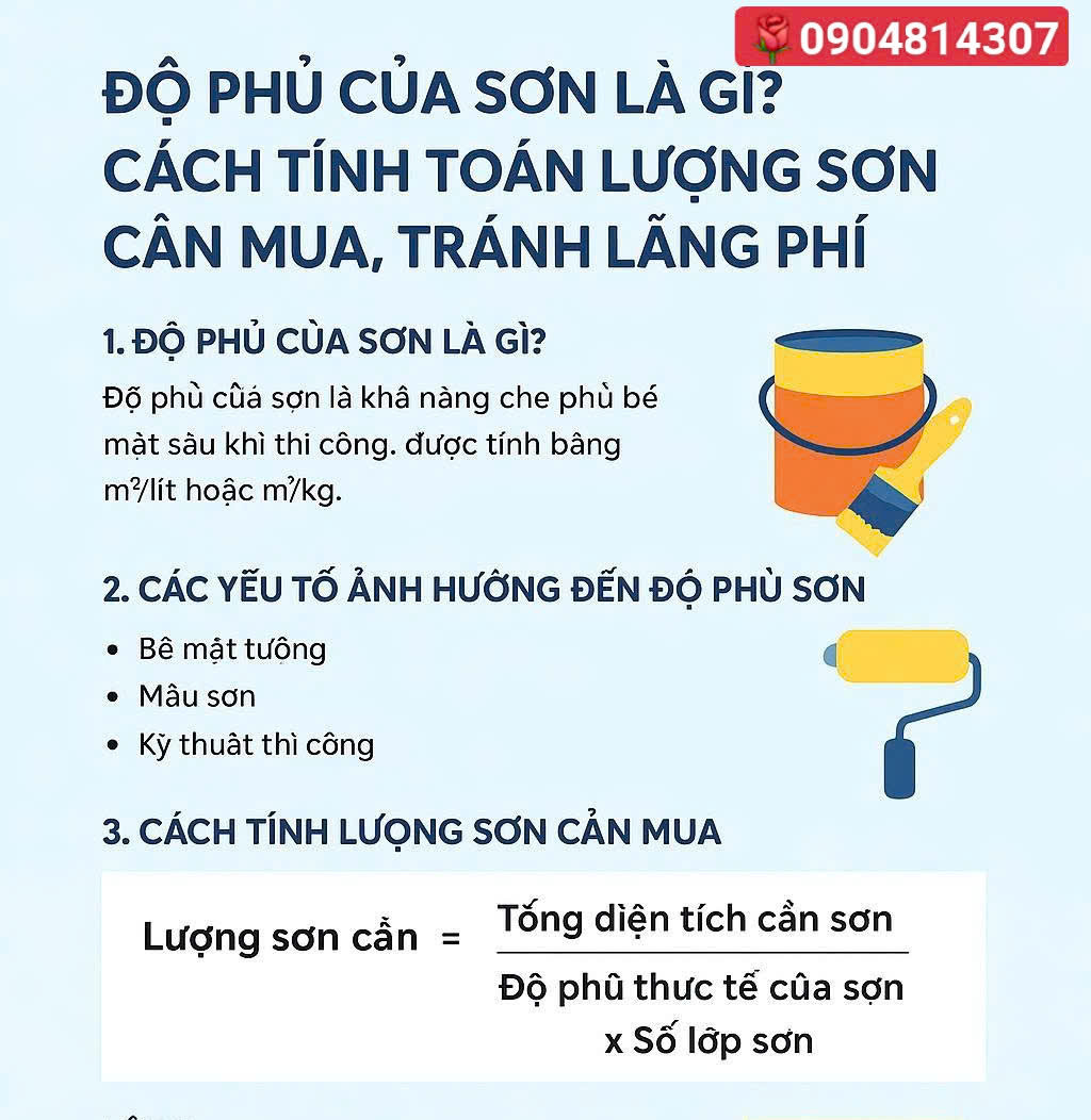 Độ phủ của sơn là gì và cách tính toán đúng lượng sơn cần mua, tránh lãng phí?