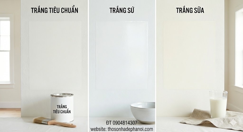 Sơn Nhà Màu Trắng, Trắng Sứ, Trắng Sữa Khác Nhau Như Thế Nào? Nên Chọn Màu Gì Để Sơn Nhà?