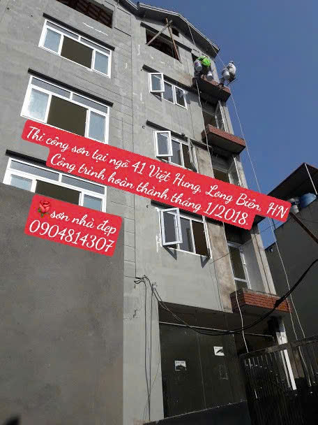 Công trình sơn nhà tại ngõ 41 Việt Hưng, Long Biên, Hà Nội