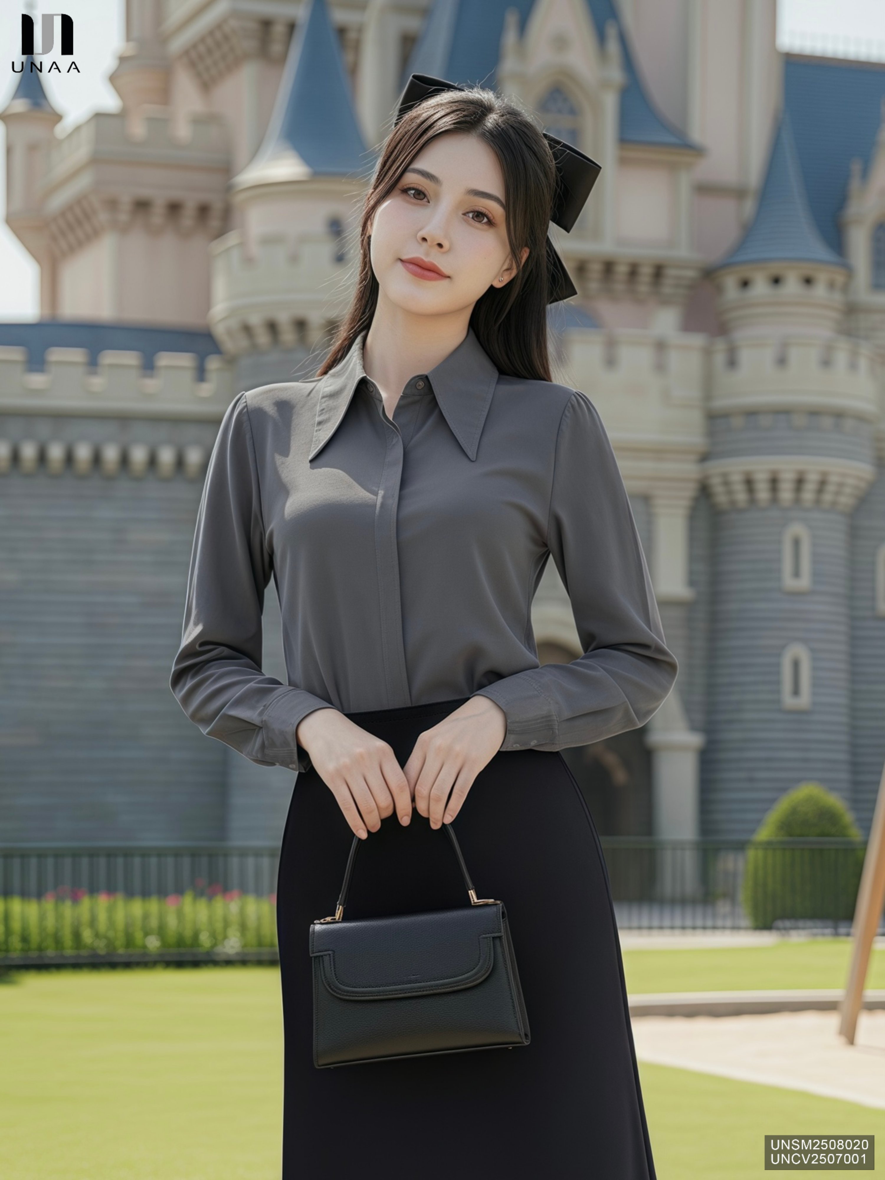 Sơ mi bấu mí cửa tay đơn giản, dễ thương UNSM2508020