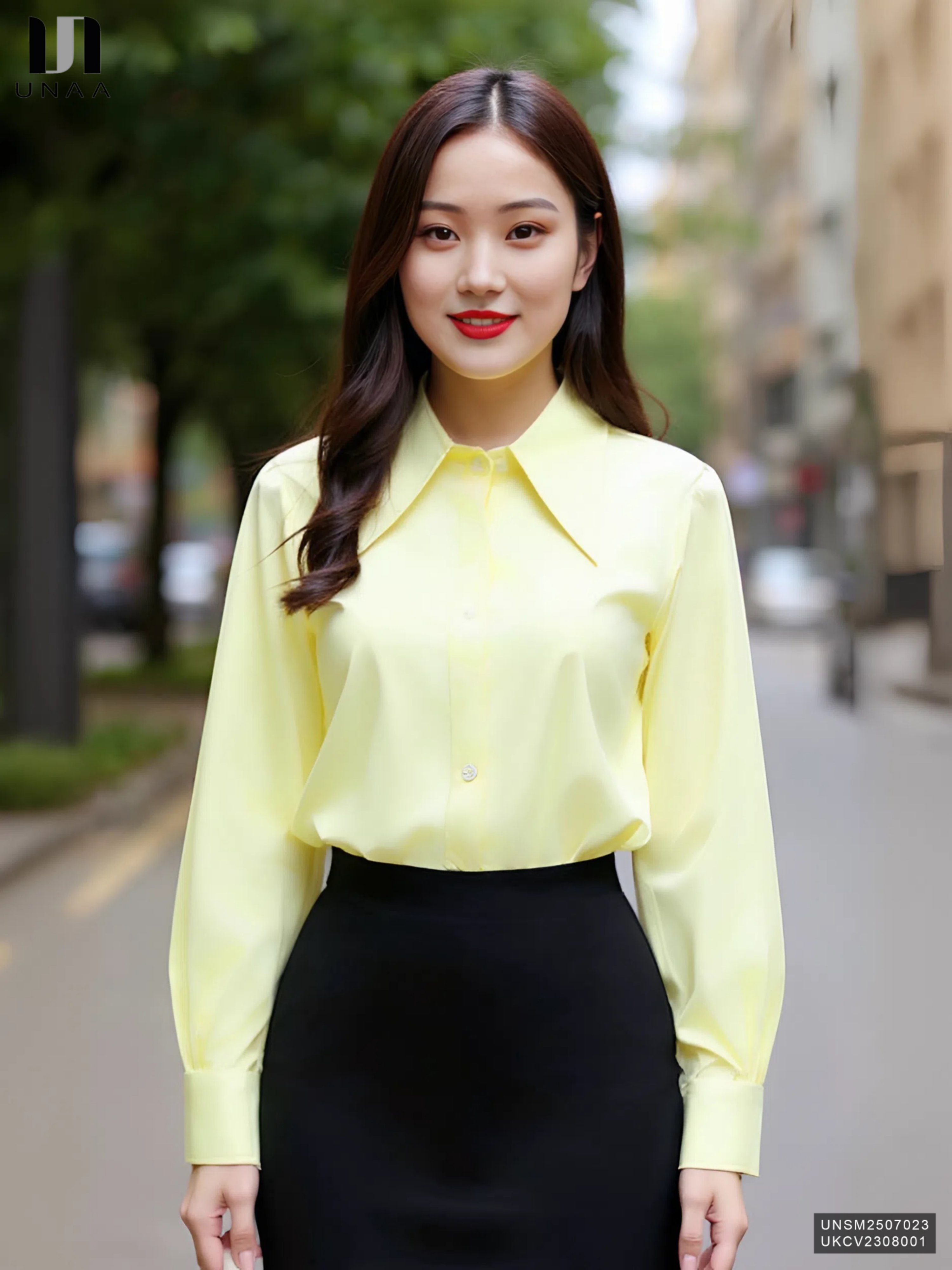 Sơ mi trendy Unaa kiểu cách mới nhất UNSM2507023