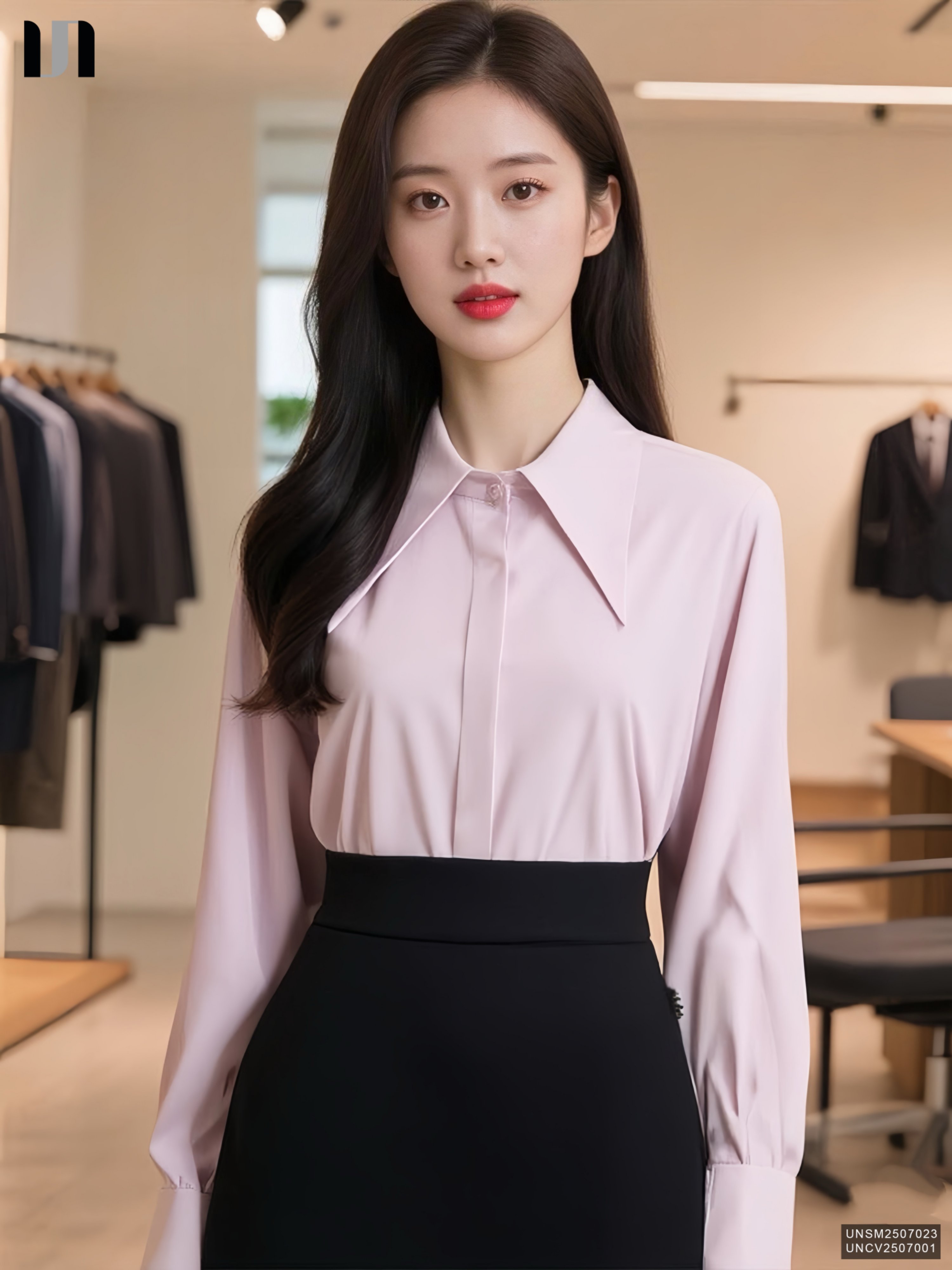 Sơ mi trendy Unaa kiểu cách mới nhất UNSM2507023