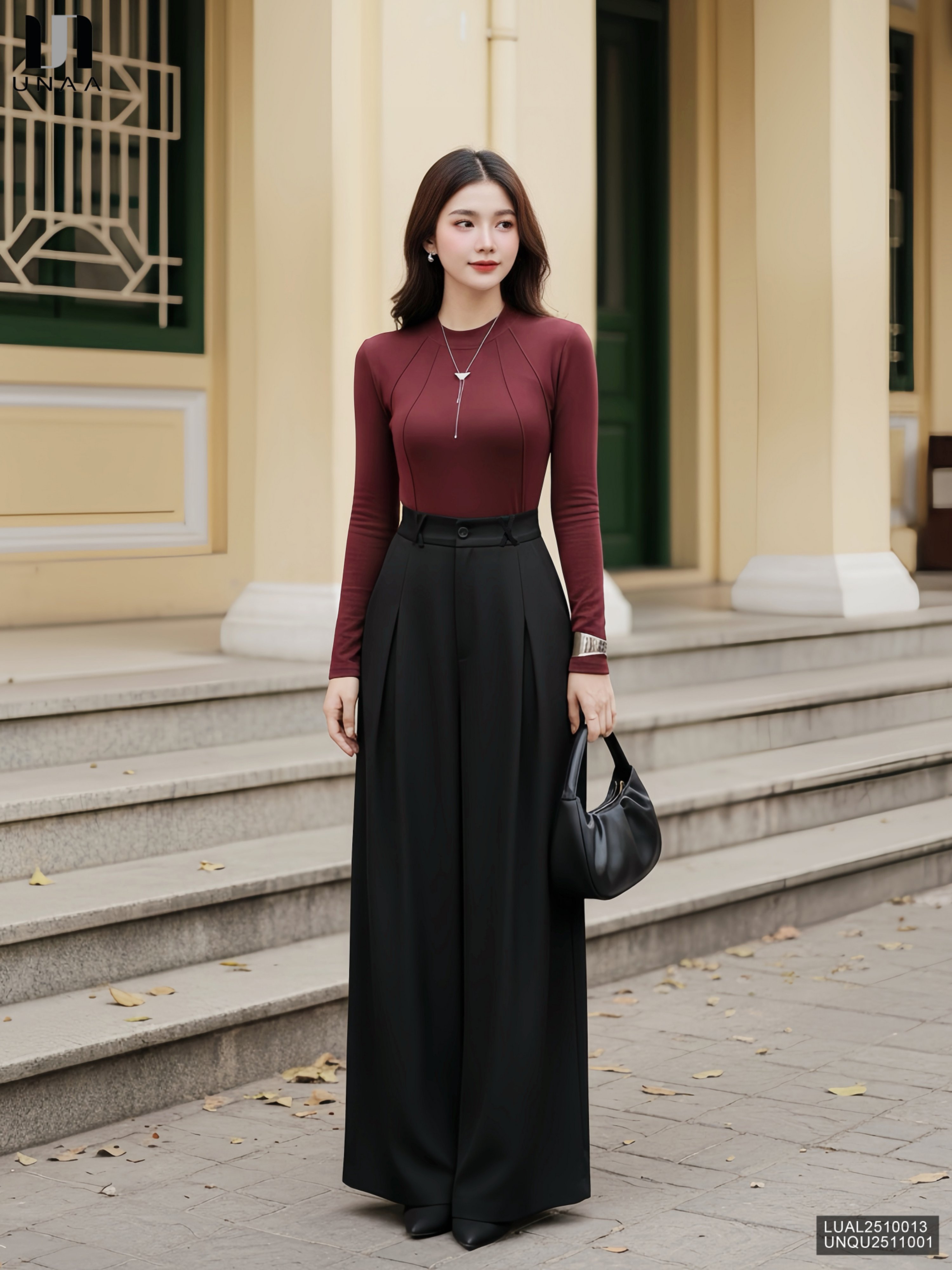 Quần ống rộng đơn giản, dễ mặc tôn dáng UNQU2511001