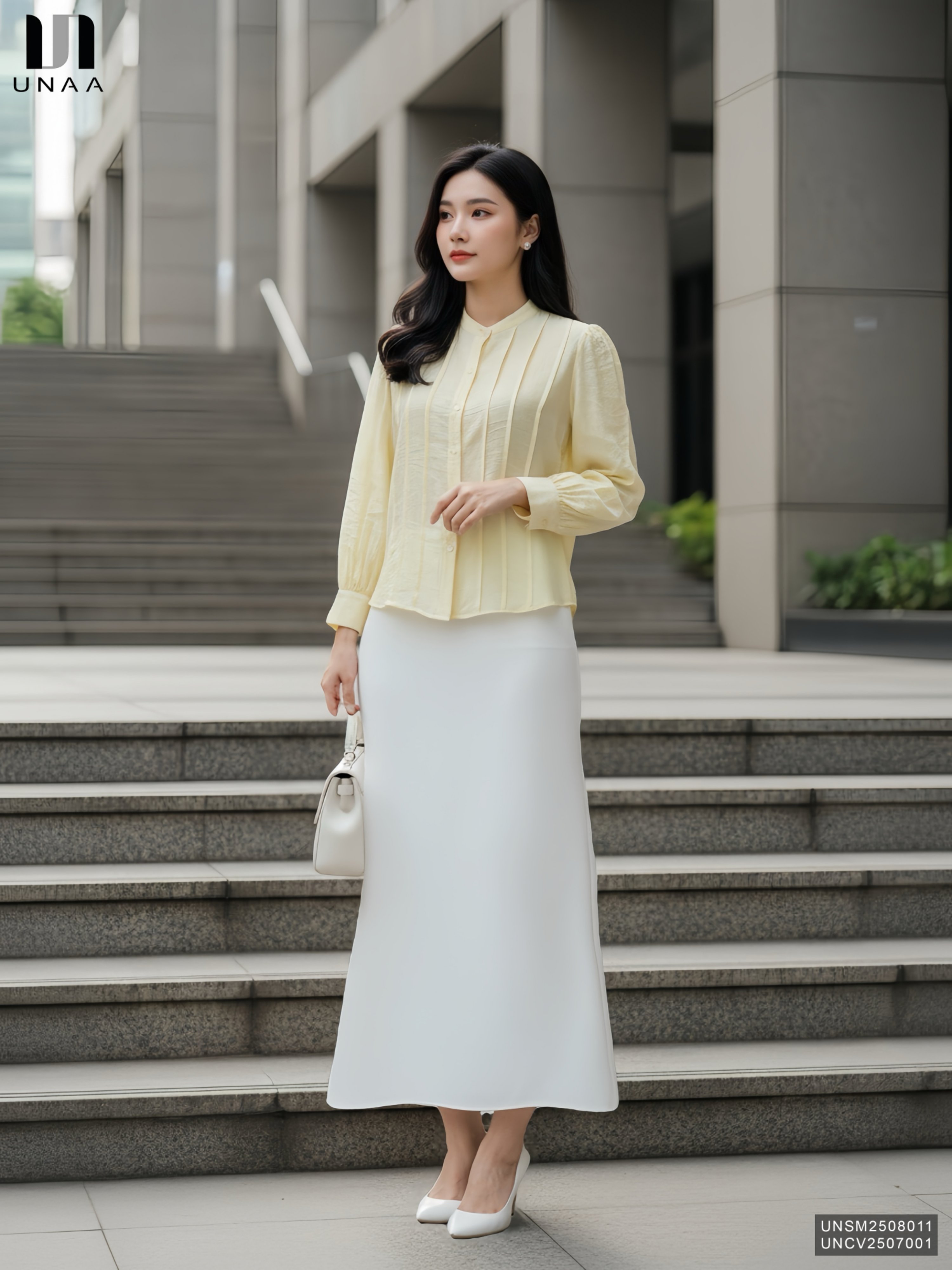 Sơ mi tơ cổ tàu kiểu cách UNSM2508011