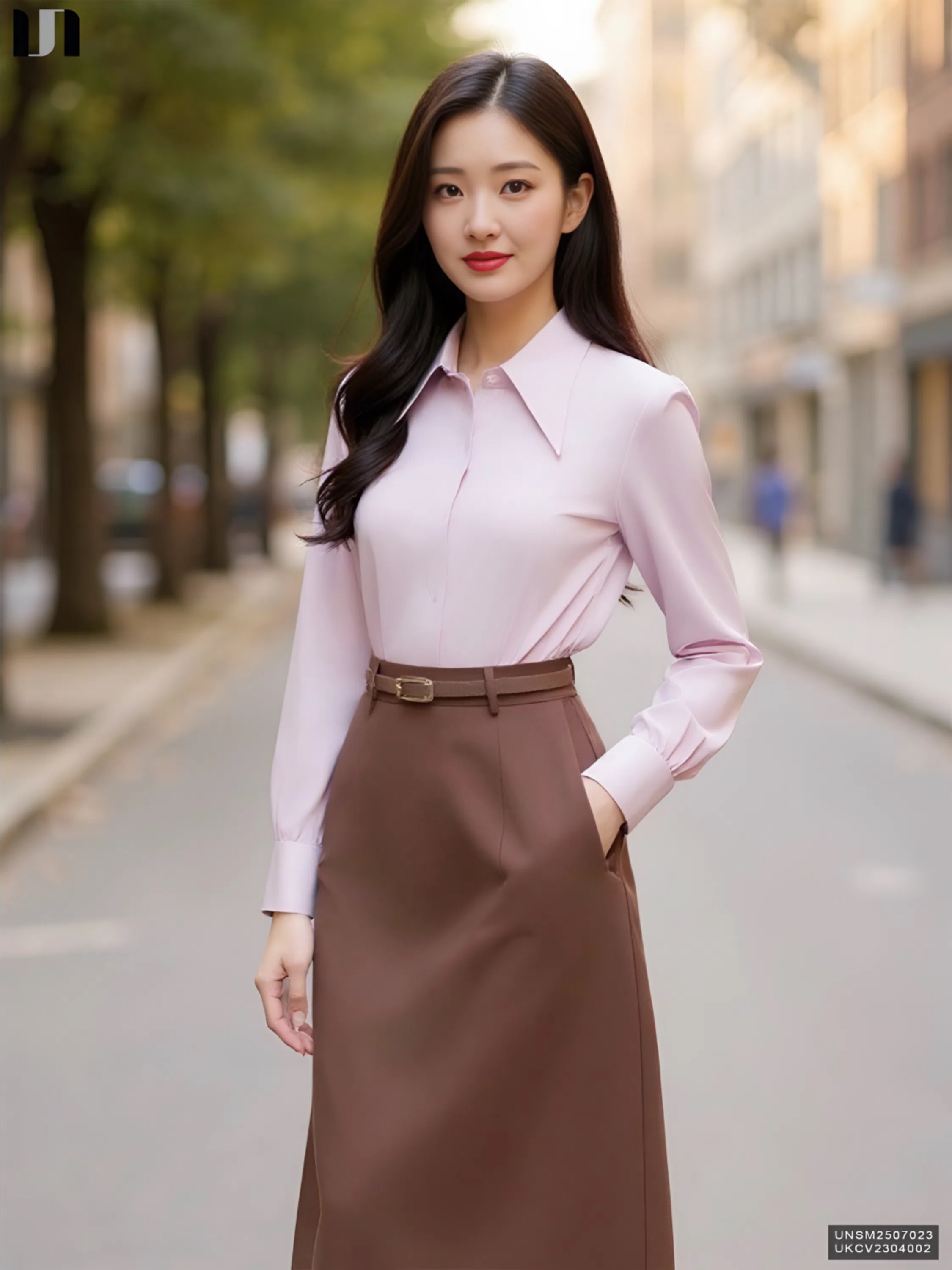 Sơ mi trendy Unaa kiểu cách mới nhất UNSM2507023