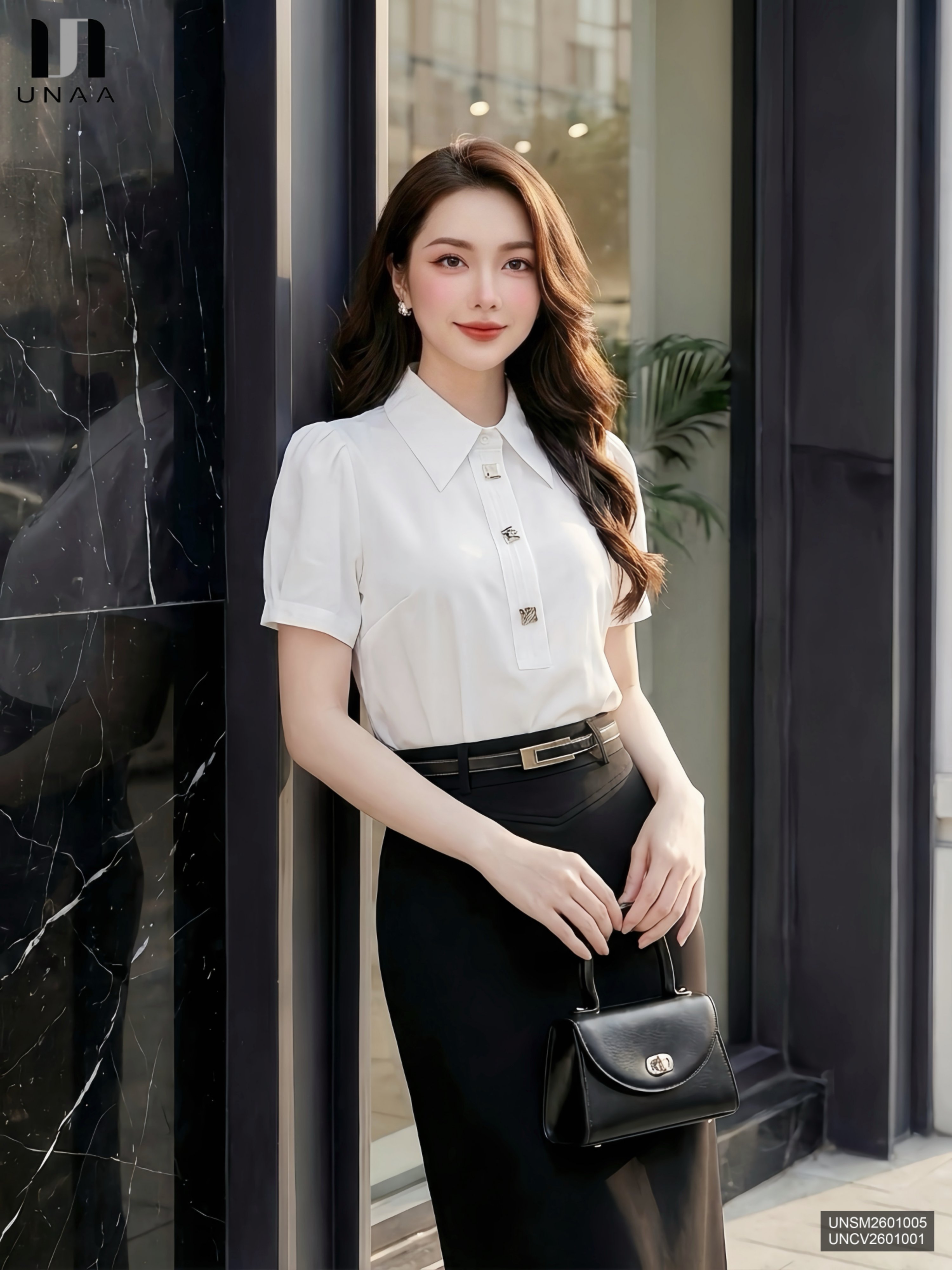 Sơ mi cổ đức đô mí sang xịn, công sở UNSM2601005