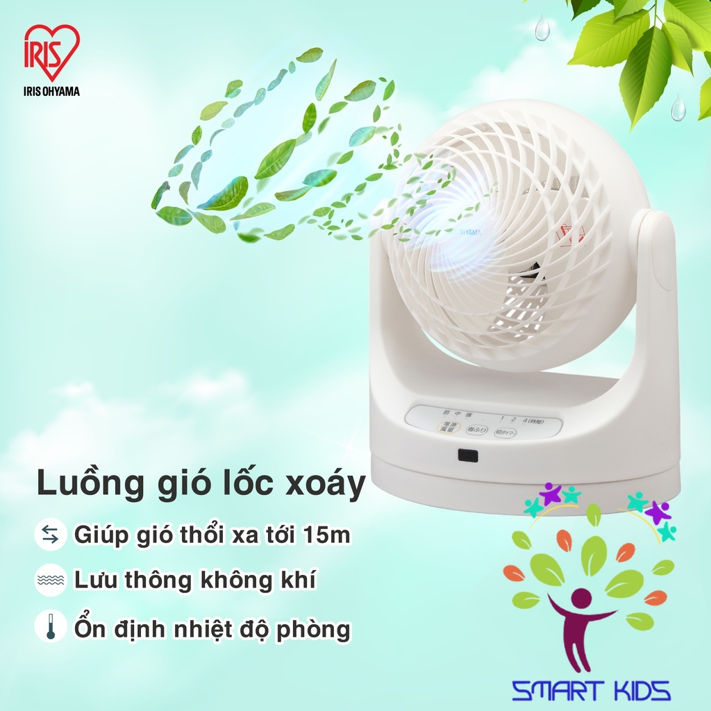 Quạt đối lưu không khí Iris Ohyama MKC15 Quạt điện nhỏ để bàn điều khiển từ xa