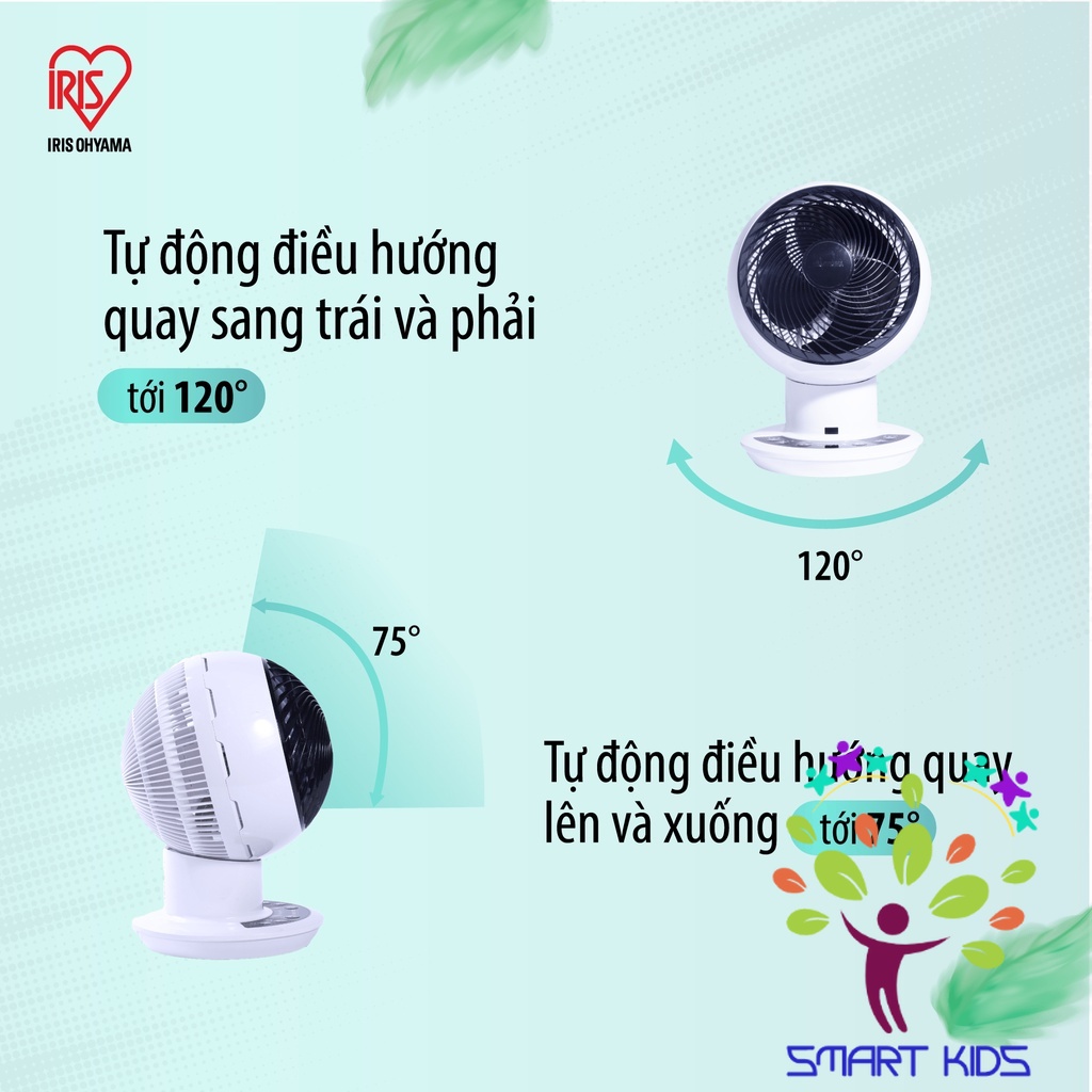 Quạt đối lưu không khí Iris Ohyama SDC15T Quạt điện để bàn giúp tuần hoàn không khí, sử dụng cho văn phòng/ gia đình
