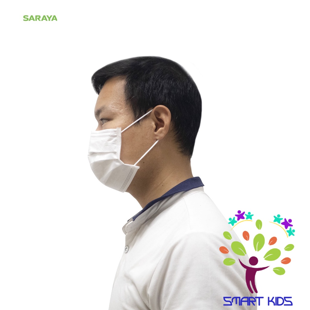 Khẩu trang y tế màu trắng Saraya 50 cái/hộp