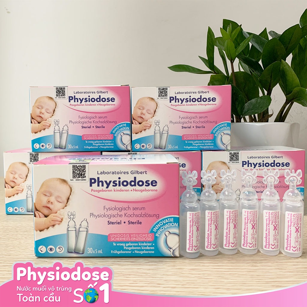 Nước Muối Sinh Lý Physiodose Round (Hộp 30 ống x 5ml)