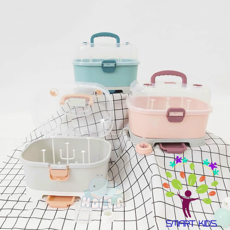 Giá úp bình sữa Holla cao cấp có nắp đậy vệ sinh cho bé HL-1589