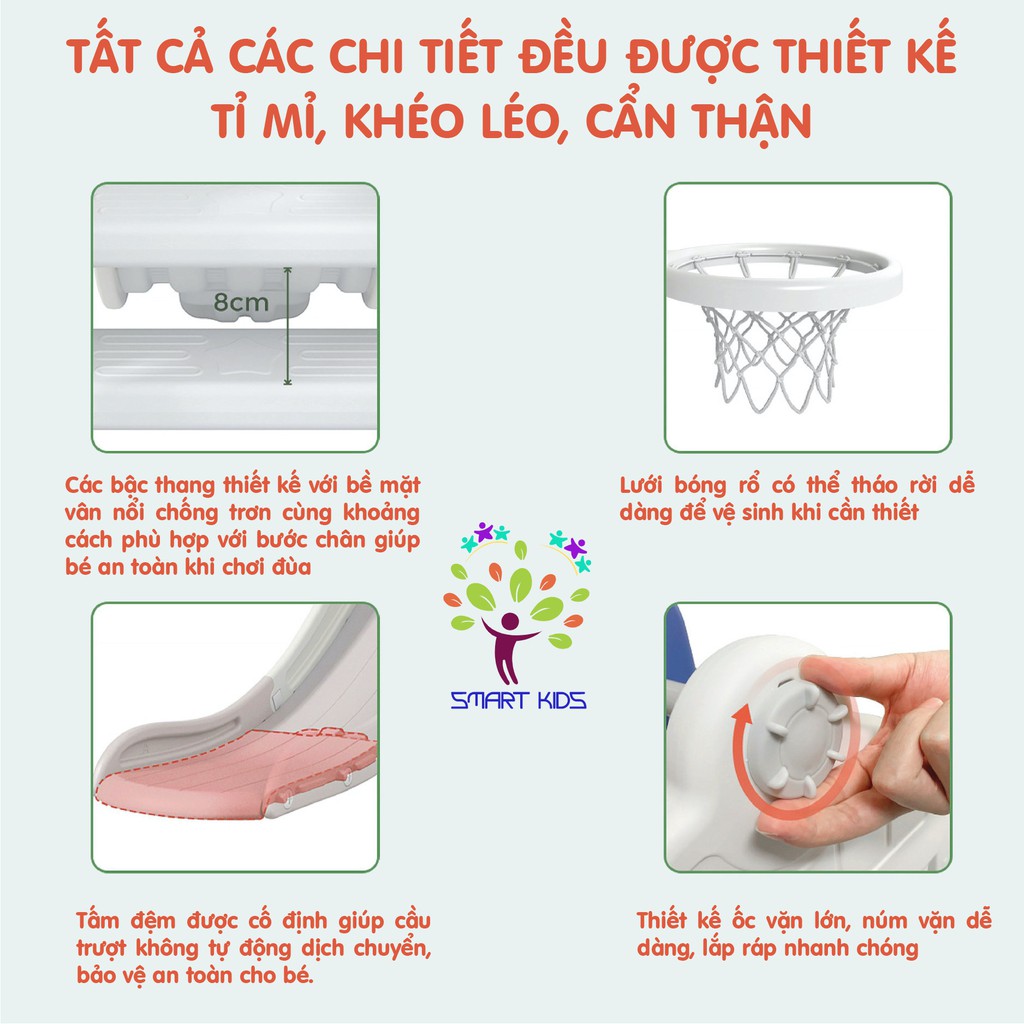 Cầu trượt xích đu bóng rổ bóng đá golf liên hoàn  Holla 5in1