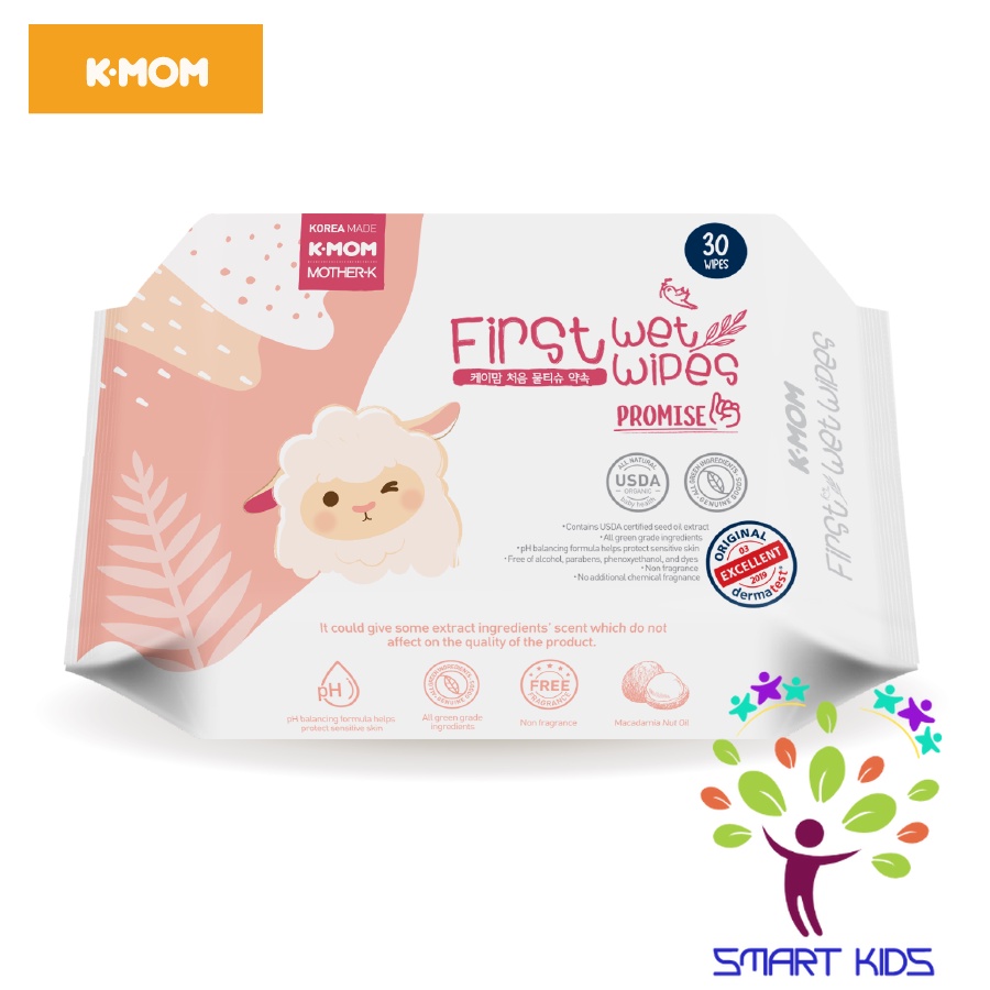 Khăn Ướt Cao Cấp K-mom Hàn Quốc First Wet Wipes (30C)