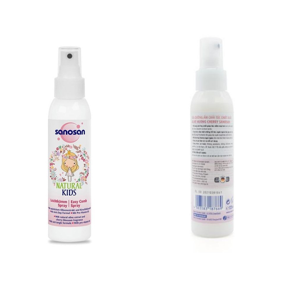 (Chính Hãng) Sữa dưỡng ẩm chải tóc chiết xuất Olive hương Cherry Sanosan 125ml