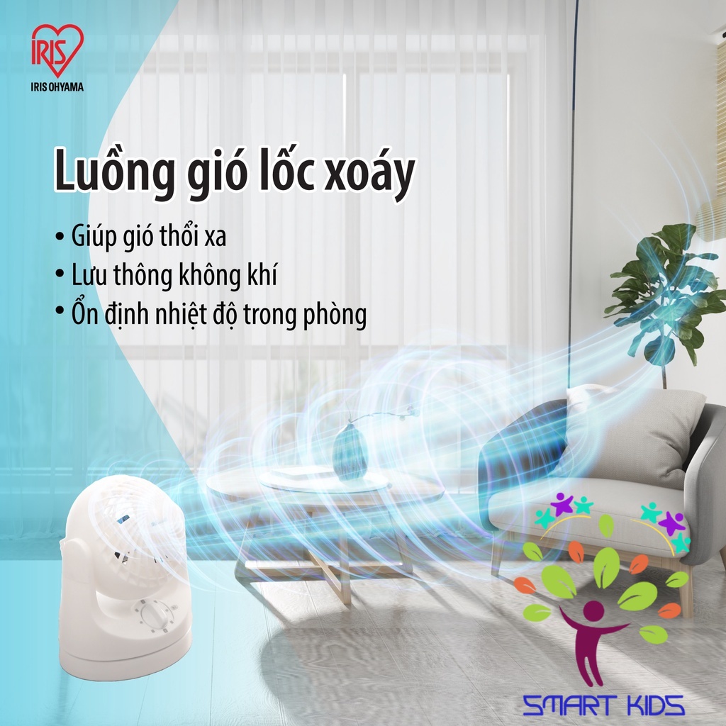Quạt đối lưu điều hòa không khí Iris Ohyama TAF-MKM10 Quạt điện nhỏ để bàn văn phòng, giường cho bé