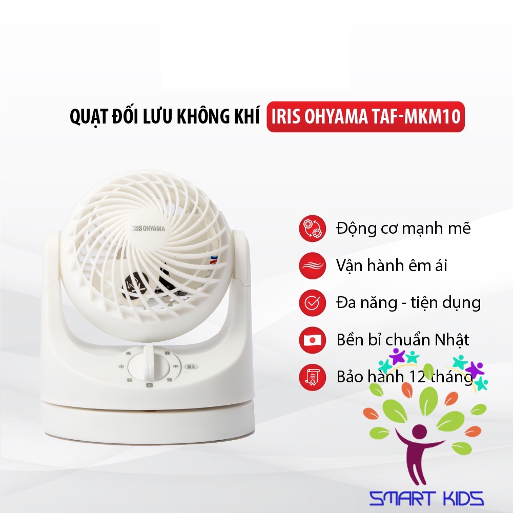 Quạt đối lưu điều hòa không khí Iris Ohyama TAF-MKM10 Quạt điện nhỏ để bàn văn phòng, giường cho bé