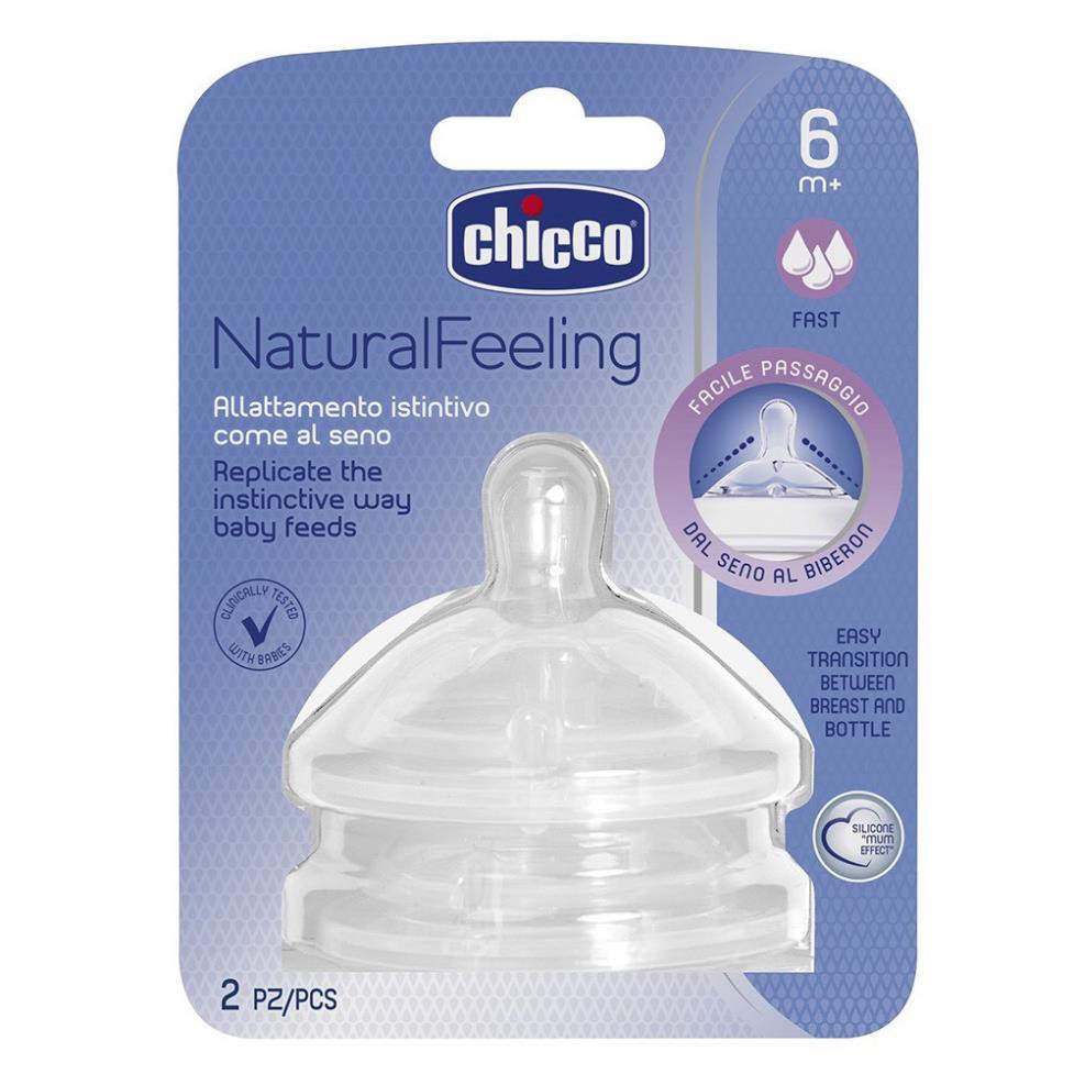 Hai núm ty thay Natural Feeling dòng nhanh Chicco 6M+