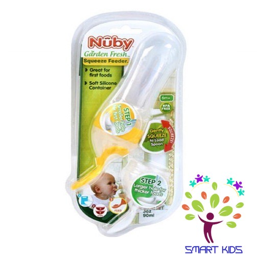 Bình thìa ăn bột Silicone Nuby 2 bước hoàn toàn mới dung tích 90ml