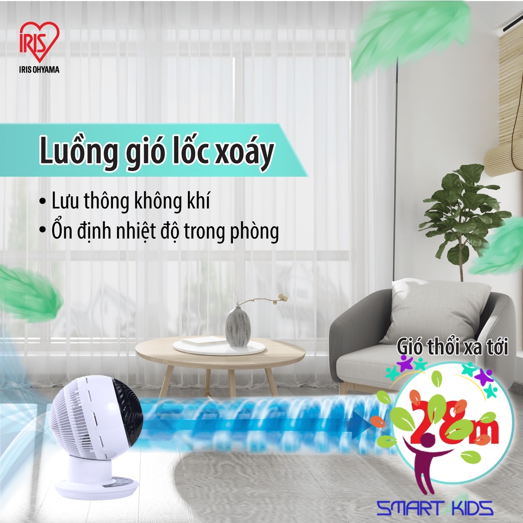 Quạt đối lưu không khí Iris Ohyama SDC15T Quạt điện để bàn giúp tuần hoàn không khí, sử dụng cho văn phòng/ gia đình
